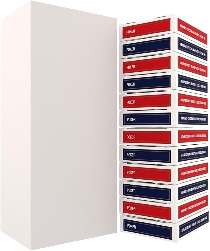Bicycle Rider Back Playing Cards 12 Pack Poker Size Red Blue Bulk Set | Air Cushion Finish, Made in USA, 6 red and 6 blue decks, 52 cards plus 2 Jokers per deck, Classic design