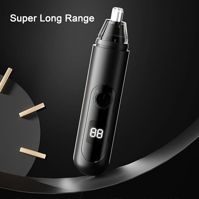 Professional Nose Hair Trimmer, LED Display, USB Rechargeable, Waterproof Double-Edge Blade for Men, Women, IPX7 Rated, 2026 Model (Round Bottom)