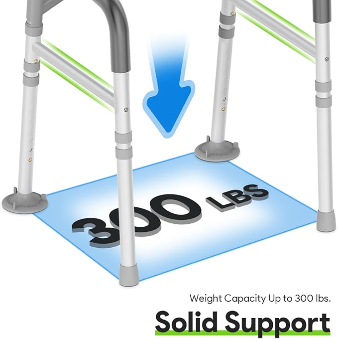 Delog Toilet Safety Rails 300 lb - Adjustable Toilet Safety Frame & Rails, Toilet Safety Rail for Elderly Adults, Toilet Handles for Seniors, Toilet Bars for Elderly & Handicap (Gray)