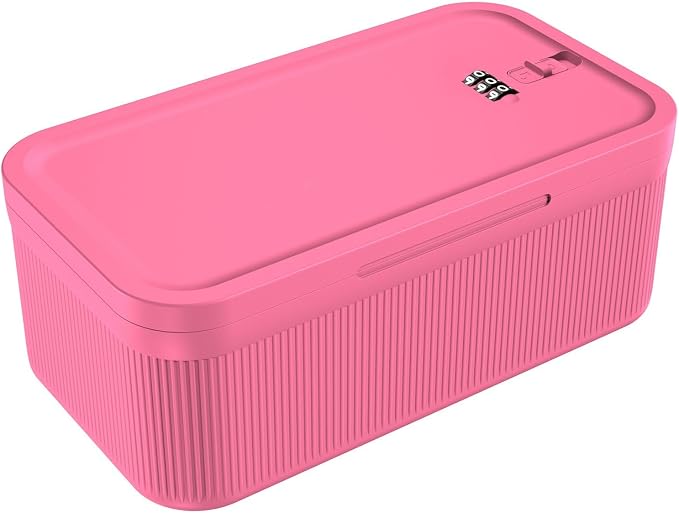 ySky Lockable Storage Box with Combination Code - Secure Medicine Safe box, Phone Jail & Snack Container for Refrigerator, Home, Office, Travel - Durable Multi-Purpose Lock Box (Berry)