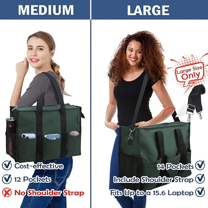 ABAMERICA Nurse Bags for Work Nursing Bag Multiple Pockets Waterproof Organizing Zip Top Clinical Bag for Nursing Students