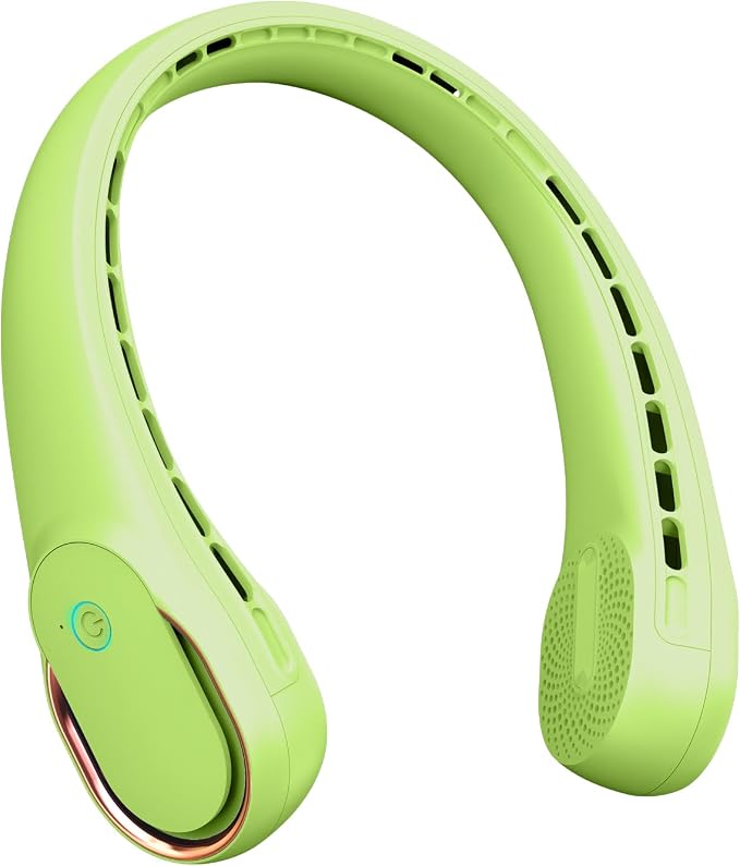 FrSara Bladeless Portable Neck Fan, 5200mAh, 3-Speed, 360° Surround Wind, Ultra-Quiet, USB Rechargeable, Wearable Portable Fan, Avocado Green | new upgraded version, 4000mAh , 3-Speed , 360° Surround Wind, Ultra-Quiet, USB Rechargeable, Wearable Portab...