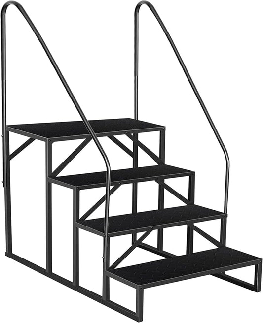 Step Ladder, Step Stool with Handle, Heavy Duty Pool Ladder Above Ground 660Lbs, Camper Steps Outdoor Steps RV Stairs for Reaching High, Portable Home Stairs for Travel Trailer