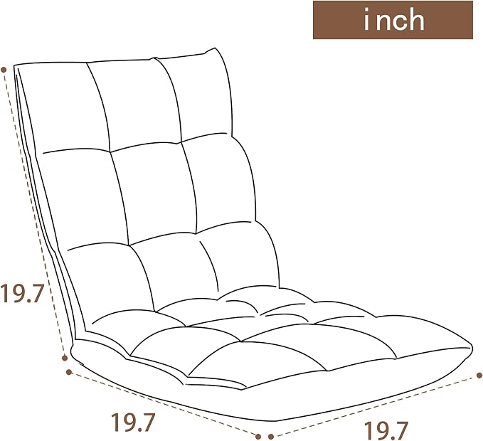 Indoor 5-Position Adjustable Floor Chair with Back Support Folding Padded Gaming Sofa Chair, Lounge Chair for Adults Video Gaming, Perfect for Meditation, Reading QL050-CO