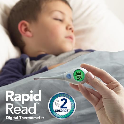 Vicks RapidRead Digital Thermometer | Temperature Readings in 2 Seconds, Use as Oral Thermometer for Adults and Baby, Rectal Thermometer or Under Arm