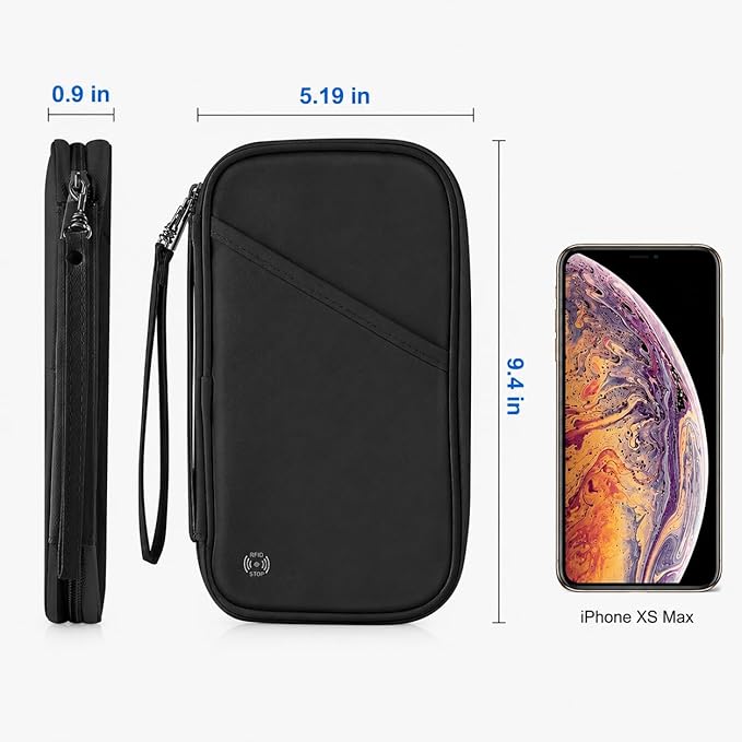Travel Passport Wallets, Airtag Lightweight Family Passport Holder With RFID Blocking Passport Cover Case Waterproof Bag Document Organizer for Men and Women