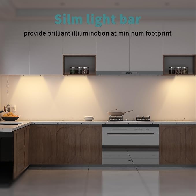 ASOKO Dimmable LED Under Cabinet Lights 2700K, 3 Pcs 12" Linkable