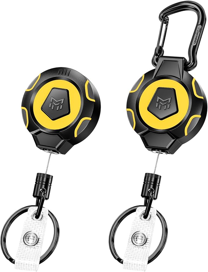 MNGARISTA Retractable Keychain Badge Reel Retractor Holder, 2 Pack