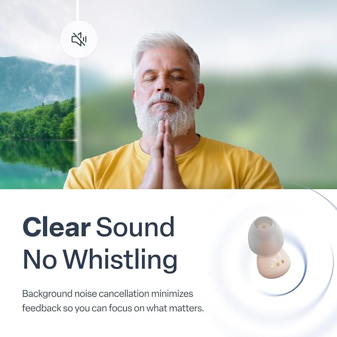 Audien Atom Pro 2 Hearing Aid | Wireless, Rechargeable, OTC for Seniors & Adults, Nearly Invisible, Premium Comfort Design