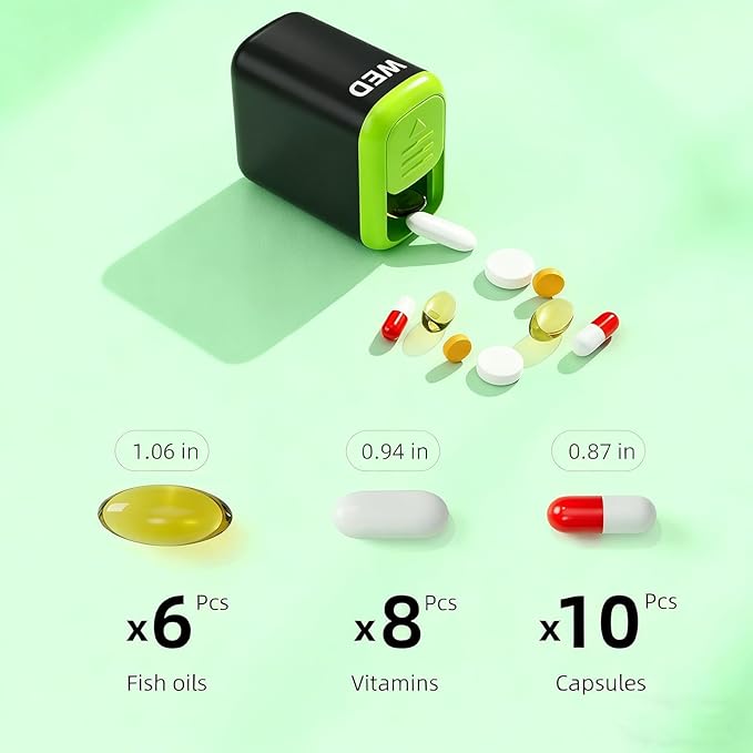 Weekly Pill Organizer 7 Day Pill Organizer one time a Day with Reminder, Detachable Travel Pill Case, Large Capacity Medicine Organizer for Vitamins, Supplements & Daily Medications (White)