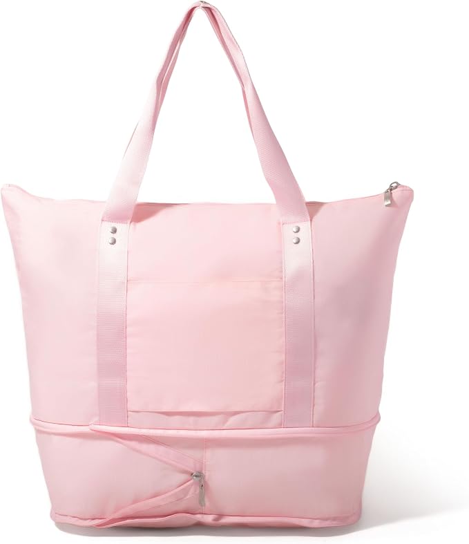 Baggallini Carryall Expandable Lightweight Travel Tote 22" Packable Folding Compact Nylon Washable Weekender w/Luggage Sleeve
