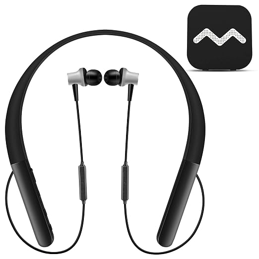 [Upgraded] Rechargeable Hearing Aid Amplifier for Conversation and Watching TV, Wireless Neckband Headphones for Seniors & Elderly People with External Remote Microphone Noise Cancelling - Neosonic NW20