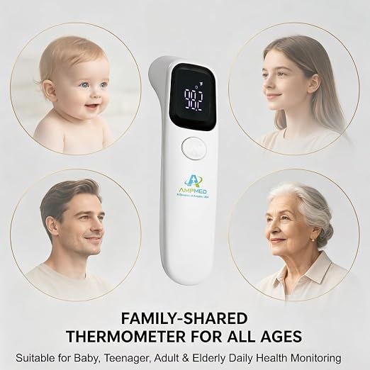 Baby Thermometer No Touch Infrared Forehead | Forehead Thermometer for Babies, Kids and Adults, Fast 1 Second Reading, Quiet Night LED Display, Fever Alert, F/C Switchable