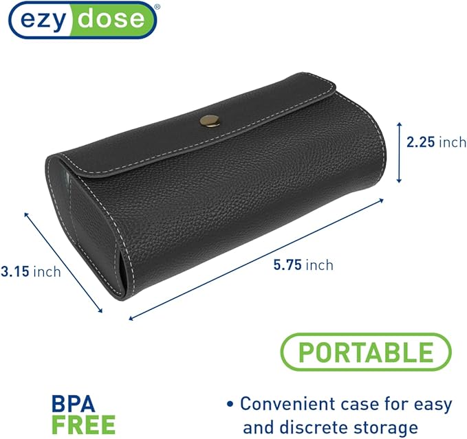 EZY DOSE Weekly (7-Day) AM/PM Pill Case, Medicine Planner, Vitamin Organizer, Pop-Out Compartments, 2 Times a Day, Black Lids, Includes Black Case, BPA Free