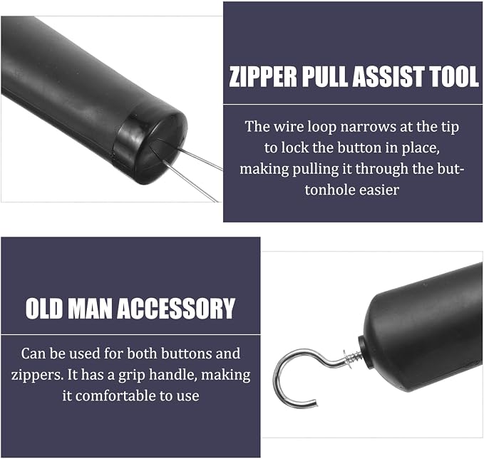 3Pcs Button Assist Tool with Slip-Resistant Handles for Easy Gripping Buttons Dressing Aid for Seniors and Disabled for Shirts Dresses and Zippers