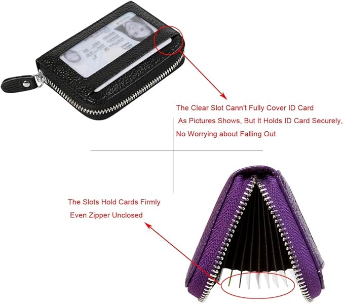 Women's RFID Blocking 12 Slots Credit Card Holder Leather Accordion Wallet