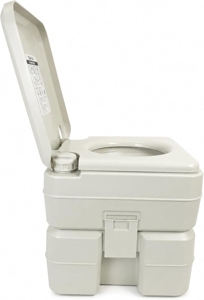 SEAFLO Premium Camping Portable Toilet - 5.8 Gallon Waste 3.43 Gall Fresh Tank (100 Flushes), 440 lbs Max Weight, Level Indicator, Sealed Waste Tank for RV, Boat, Elderly, Off-Grid, 4-Year Warranty