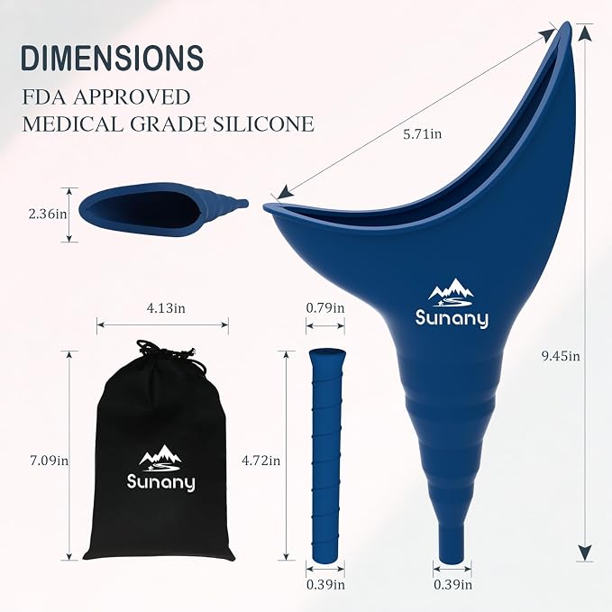 Female Urination Device, Reusable Female Urinal Silicone Women Pee Funnel | Women to Pee Standing Up, The Perfect Companion for Camping,Travel travel outdoor, folds compact, easy rinse