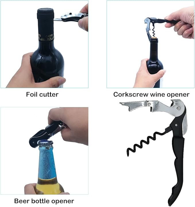 Otstar Latest Jar Opener Bottle Opener tool for Weak Hands,Seniors with Arthritis,Low Strength and Children, Multi Opener Set with Rubber Jar Gripper Pad and Corkscrew Wine Opener
