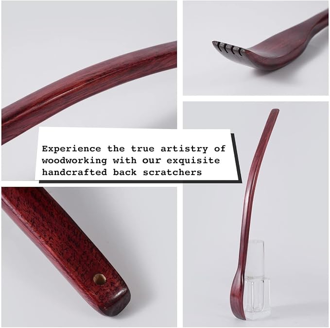 ITCHY-BAN Oversized Wooden Back Scratcher: 18'' Extended Curved Handle for Better Reach, Handcrafted to Perfection, Instant Itch Relief, Gentle on Skin Leave No Scratch Marks (Brown)