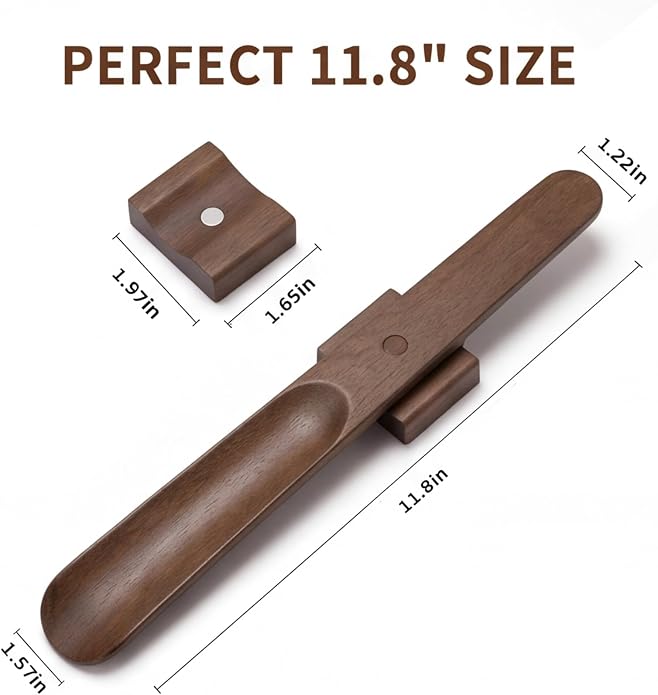 Shoe Horn Long Handle for Seniors Men Women 11.8" Magnetic Base Wall Mounted | Shoe Helper Wooden Horn Long Handle Wall Mounted Boot Horn for Seniors Men Women Pregnancy Kids Without Bending,Gift Idea