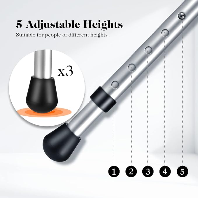 Goplus Walking Cane with Seat, Heavy Duty Aluminum Alloy Crutch Chair with LED Light and Retractable 3 Legs, Portable Anti-Slip Seat Cane, Lightweight Walking Stick for Seniors Elderly
