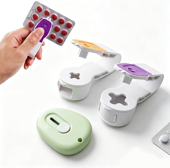 Pill Extractor Tool, Blister Pack Opener, No Touch Pill Remover for Elderly,
