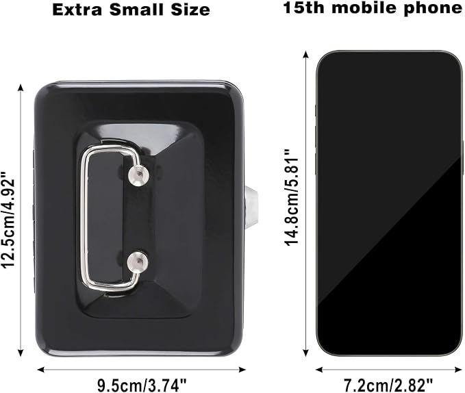 xydled Locking Steel Mini Cash Box with Removable Coin Tray and Key Lock,4.92" x 3.74" x 2.36",Black