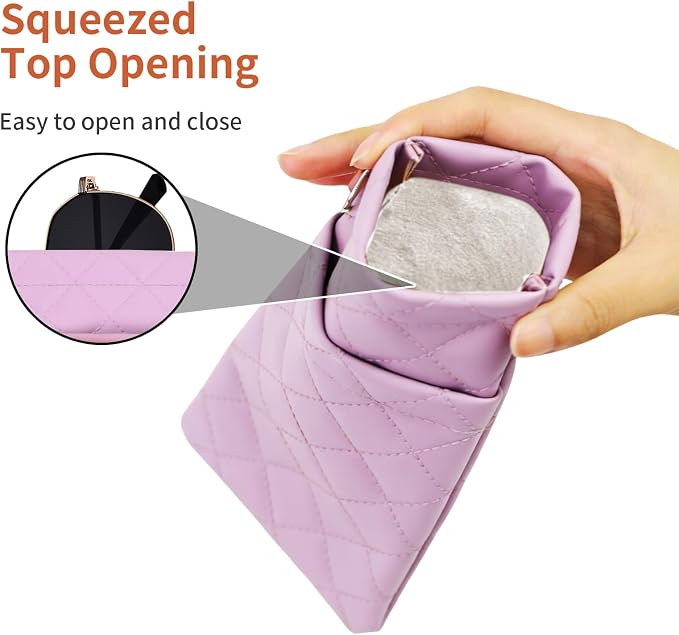 Double Eyeglass Case Soft Dual Glasses Case for Women Men Travel Squeeze Top Sunglasses Cases Eyeglasses Pouch
