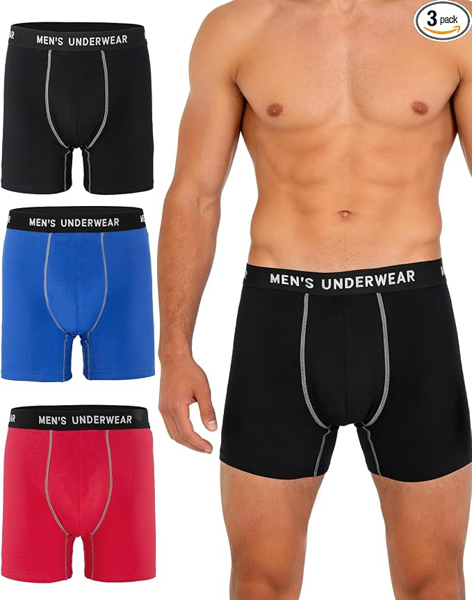 Men's Incontinence Underwear, 100ML Absorb Leakproof Boxer Brief | With Upgraded Fast-Absorbing Core, Washable Reusable Cotton Incontinence Briefs for Men, Bladder Leak Protection 3 Pack/S