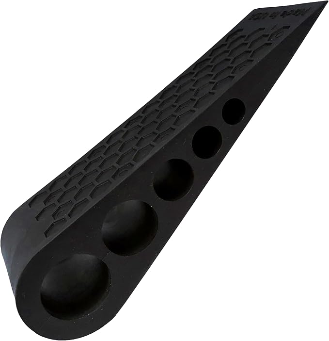 Door Stoppers for Bottom of Door Premium Floor Rubber Door Stop Wedge Made in USA Heavy Duty Honeycomb Design for Carpet, Tile, Ideal for Home, School, Commercial,Black 3 Pack