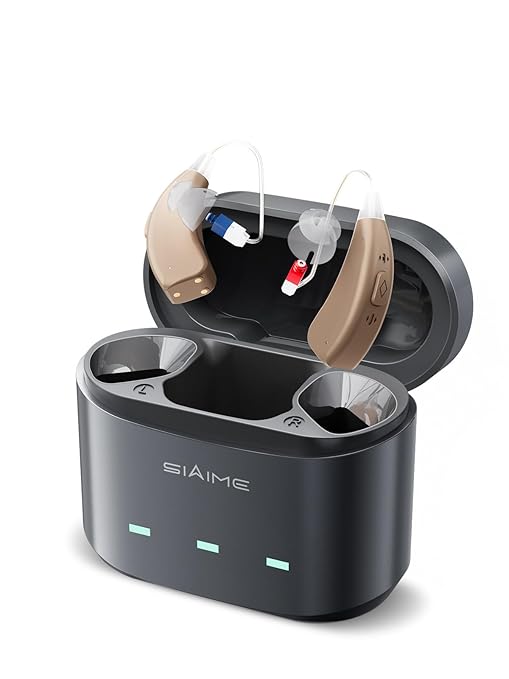 Hearing Aids for Seniors&Adults OTC Rechargeable Digital BTE Not Hearing Amplifiers with Intelligent Noise Reduction Volume Control Comfort Design Portable for Hearing Loss