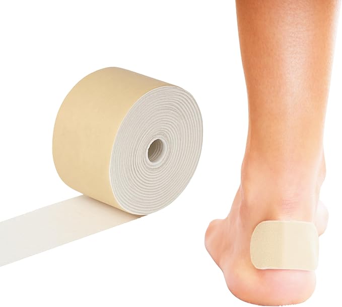 Rolyan Non-Latex Moleskin Roll, 1" x 5 yards, Beige, Padding with Paper Backed Adhesive, Cut to Fit for Splints, Braces, and Casts, Soft Flexible Tape for Blister Prevention & Skin Protection