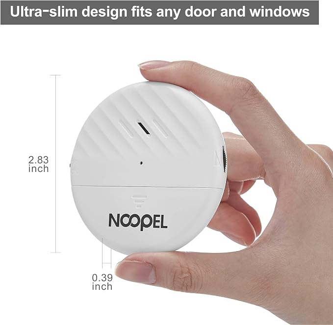 Glass Break Sensor 5 Pack, 125dB Loud Vibration Window Alarms for Home Security, Anti-Theft Protection with Adjustable Sensitivity Settings & Low Battery Indicator