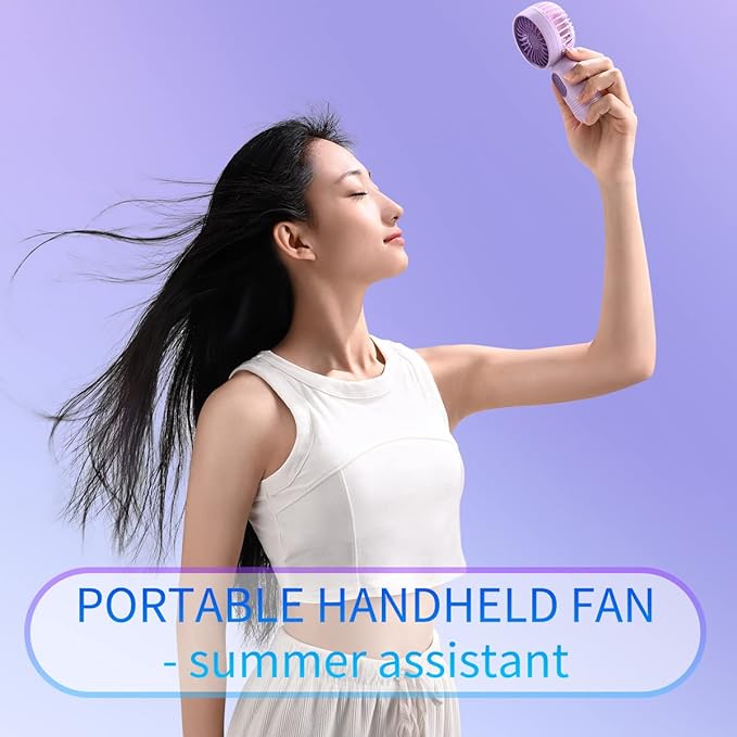 JODNO Mini Portable Fan 3 Pack, Cute Handheld Battery Operated Lightweight Small Personal Fans with 3 Speeds and USB Rechargeable Eyelash Fan for Women Men Office Outdoor Travel Camping