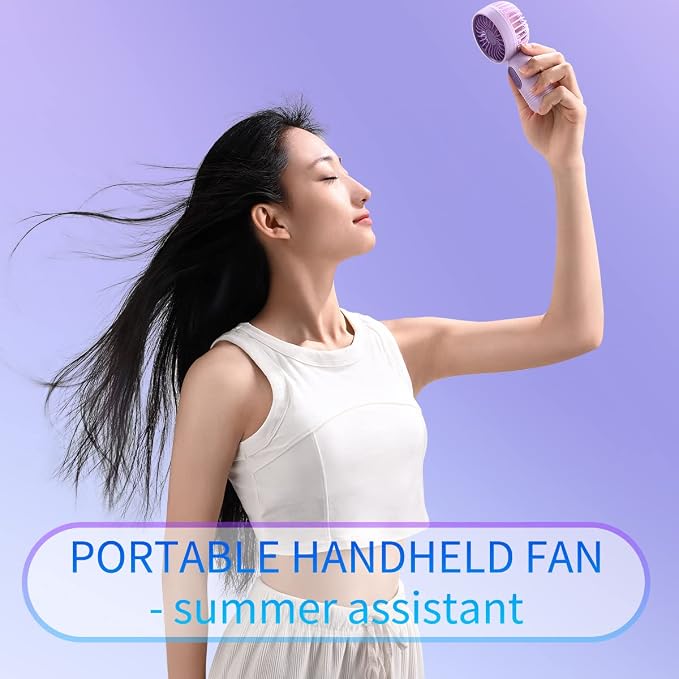 JODNO Mini Portable Fan 6 Pack, Cute Handheld Battery Operated Lightweight Small Personal Fans with 3 Speeds and USB Rechargeable Eyelash Fan for Women Men Office Outdoor Travel Camping