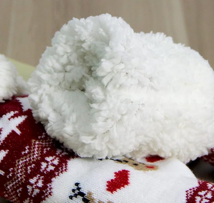 Slipper Socks for Women with Gripper - Winter Non Slip Thick Fuzzy Socks - Warm Cozy Christmas Gift