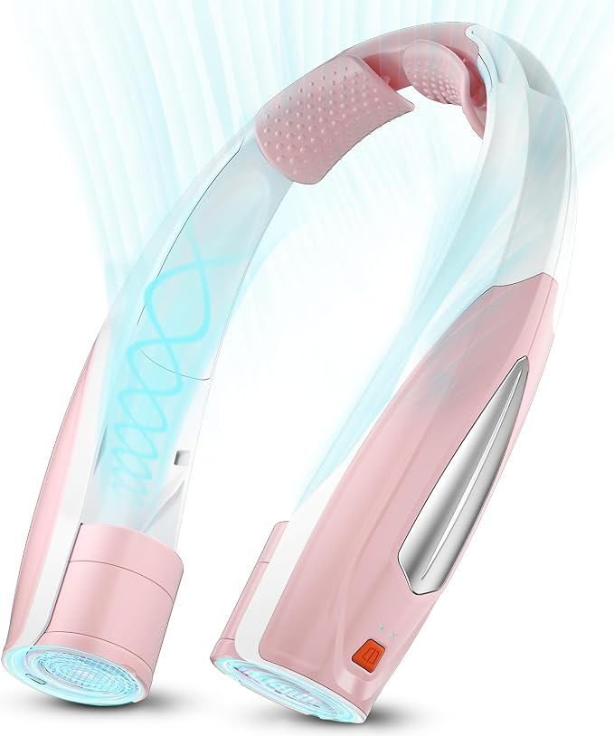 Hionly AI Neck Fan, 6 Speeds Adjustable Portable Personal Fan Rechargeable, 6000 mAh Battery Faster Cooling Wearable, Ultra Quiet for Home, Office, Travel, Outdoor