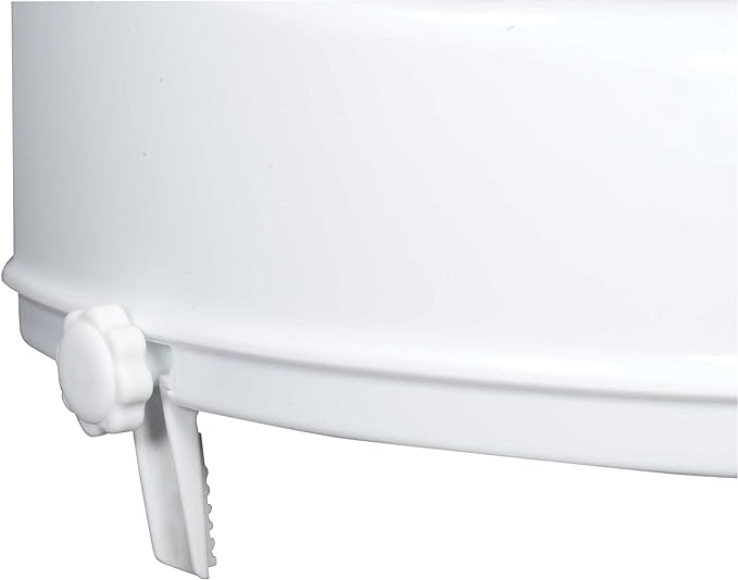 Drive Medical Raised Toilet Seat with Lock and Lid, 4 Inch | Raised Toilet Seat Includes Lock and Lid for Added Stability, Hygiene and Comfort on Standard Toilet Bowls