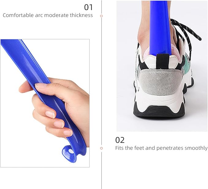 Shoe Horn for Seniors - 16.7 Inches Long Shoe Horn | Travel Shoe Lifter Flexible Shoe Horn Long Handle | Shoehorn Sock Remover Helper with Comfort Grip Shoe Lifter for Seniors, Men, Women