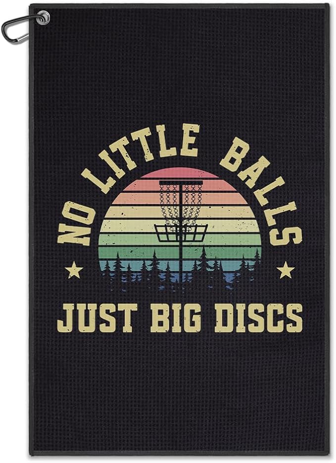 DYJYBMY Just Big Discs Retro Printed Golf Towel with Clip, Funny Golf Towels for Disc Cleanup, Retirement Gifts for Golfer Dad Grandpa, Retro Birthday Thank You Gifts for Golfing Lover Family Friend