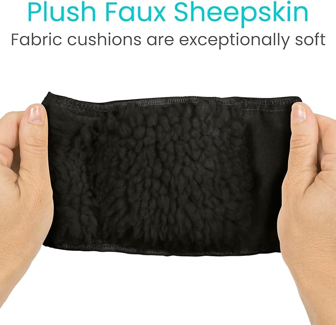Vive Walker Handle Cushions (2-Pack) Extra Soft Sheepskin Grips - Padded Hand Cover Accessories for Folding Rolling Wheelchair, Rollator Handle, Senior, Elderly Grippers - Foam Padding for Disability