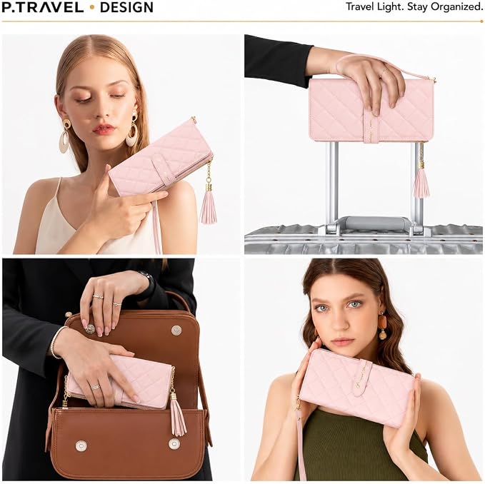 Passport Holder for Travel,Leather Passport Wallet,Travel Document Organizer with AirTag Slot,RFID Blocking With Credit Cards Case,Zippered Coins Pocket and Cash Slot for Women Men