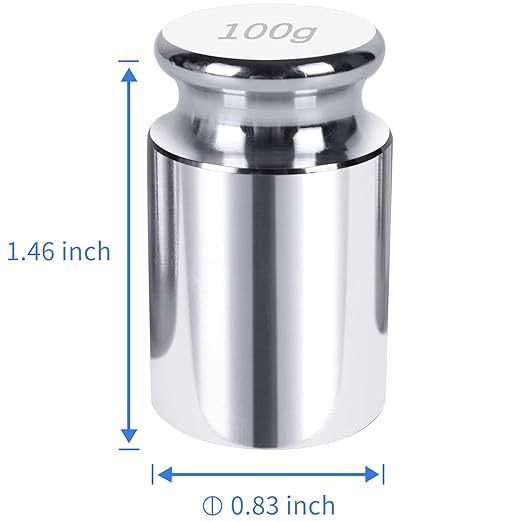 QP Calibration Weights, 100 Gram OIML Class M1 High Precision Scale Weights, Stainless Steel Gram Weights, Chrome Finish, Scale Calibration Weights for Digital Scale, Kitchen Scale, Pocket Scale