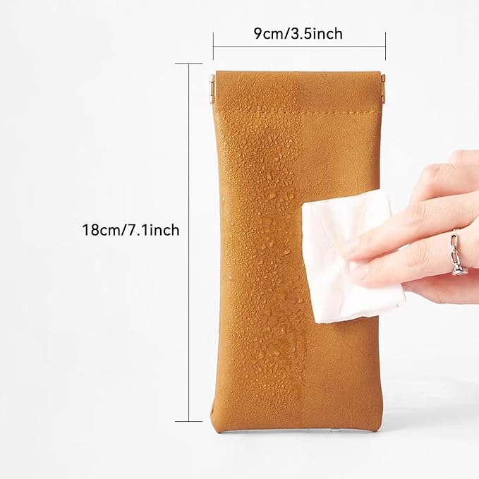 Glasses Cases Soft, Leather Eyeglasses Cases, Squeeze Top Portable Sunglasses Case, PU Glasses Pouch for Men Women