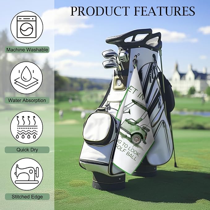 DYJYBMY Get in Loser Funny Golf Towel with Clip, Watercolor Style Golf Cart Towel for Men Women, Humor Golfing Gifts for Family Friend Coworker, Retirement Thank You Gifts for Golfer Golfing Lover
