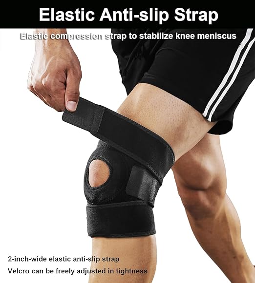 SUJAYU Knee Brace for Women Men with Side Stabilizers, 2 Pack Knee Braces for Knee Pain ACL MCL Arthritis Joint Pain Relief, Adjustable Compression Sleeve Patellar Tendon Support Strap