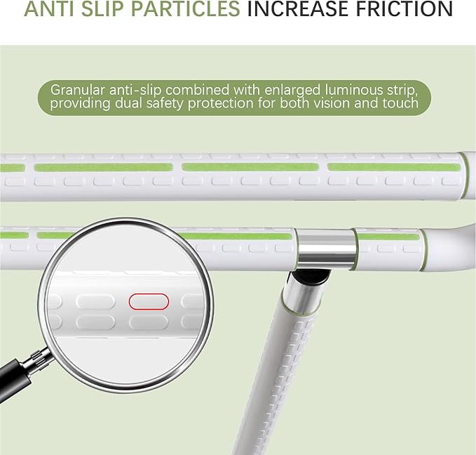 29.5 Inch Toilet Grab Bar - CALEPTONG Foldable Toilet Safety Rails for Seniors, Flip-Up Handicap Grab Bars with Anti-Slip Texture Grip for Elderly, Pregnant, Disable, Injury