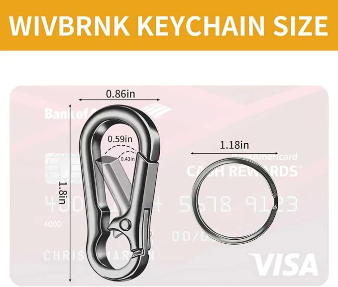 4 Pack Keychain, Metal Key Chain, Sturdy Key Ring, Key Rings Key Organizer Keychain Clip Key Chains for Men Women