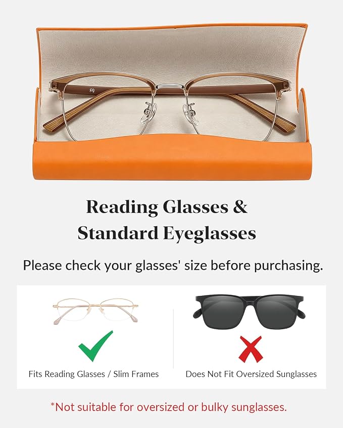 Slim Glasses Case, Reading Glasses Case, Portable Hard Shell Protective Eyeglasses Case with Magnetic Closure for Travel